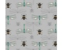 The Botanist Bees and Dragonfly on grey background